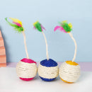 Cat Sisal Catch Ball Colorful Funny Feather for Kitten Playing Products Portable