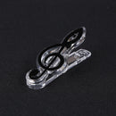 Plastic Musical Note Letter Paper Clip Piano Sheet Spring Holder (Black) Newly