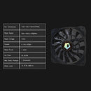 ID-COOLING 12cm Thin Chassis Cooling Fan for PC Case CPU 4 Pin Silent Radiator