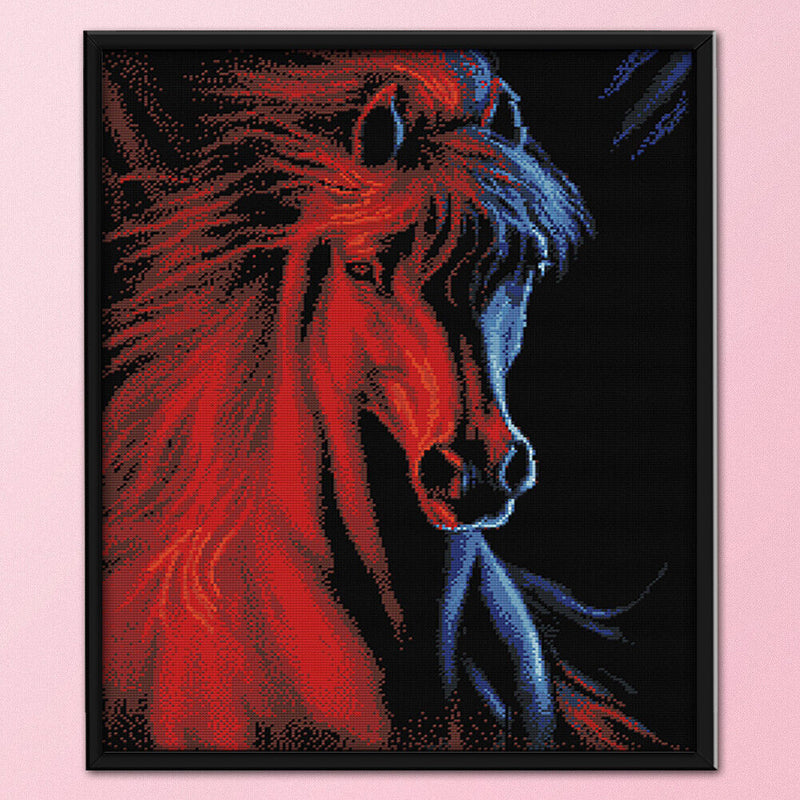 Full Embroidery DIY 14CT Stamped Canvas Art Cross Stitch Ice Fire Kit Ornam