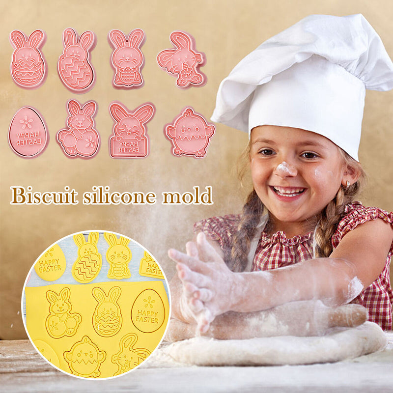 Cookie Cutter 8 Pack Easter Biscuit Cookie Mold Sugar Craft - Bunny Egg