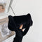 Animal Pattern Underarm Bag Women Mini Plush Shoulder Handbags Purse (2)