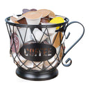 Iron Art Coffee Capsule Storage Basket Cafe Fruit Coffee Pod Holder (Black)