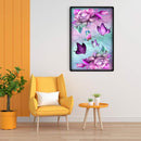 Flowers and Butterflies Oil Paint By Numbers DIY Handpainted on Canvas Wall Arts