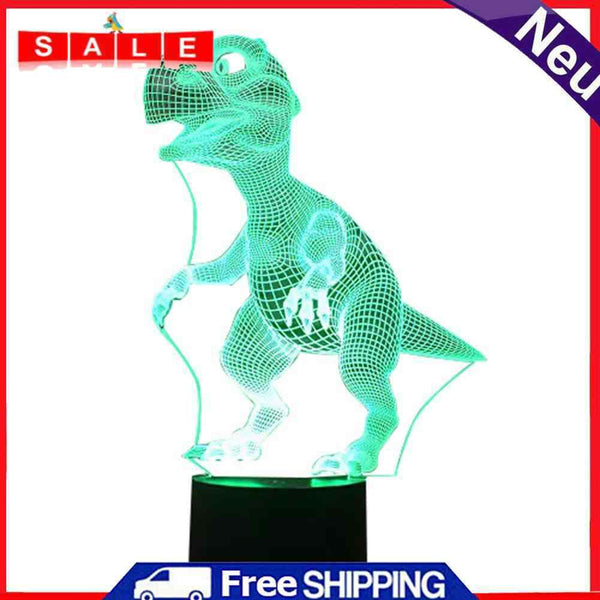 Colorful LED Dinosaur Night Light Halloween Lamp Touch Remote Control Ornaments