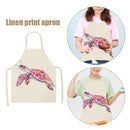 Kitchen Linen Apron Pink Turtle Painted Party Supply Cooking Cleaning Pinafore