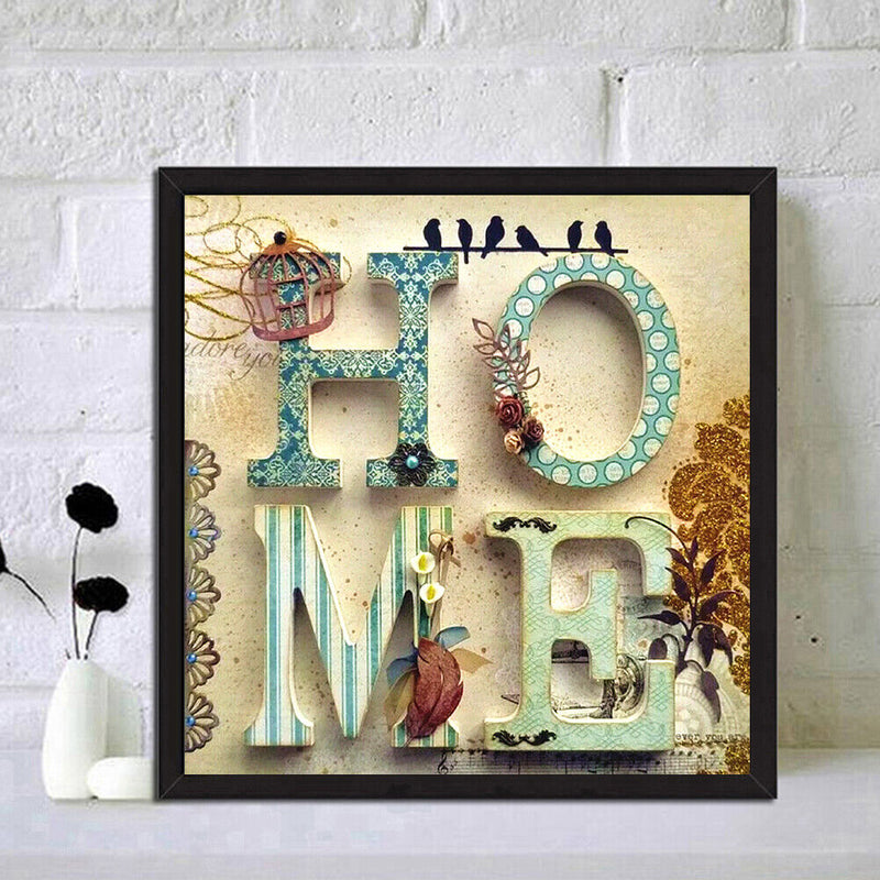 5D DIY Full Drill Diamond Painting Text Cross Stitch Embroidery Kit (JH408)