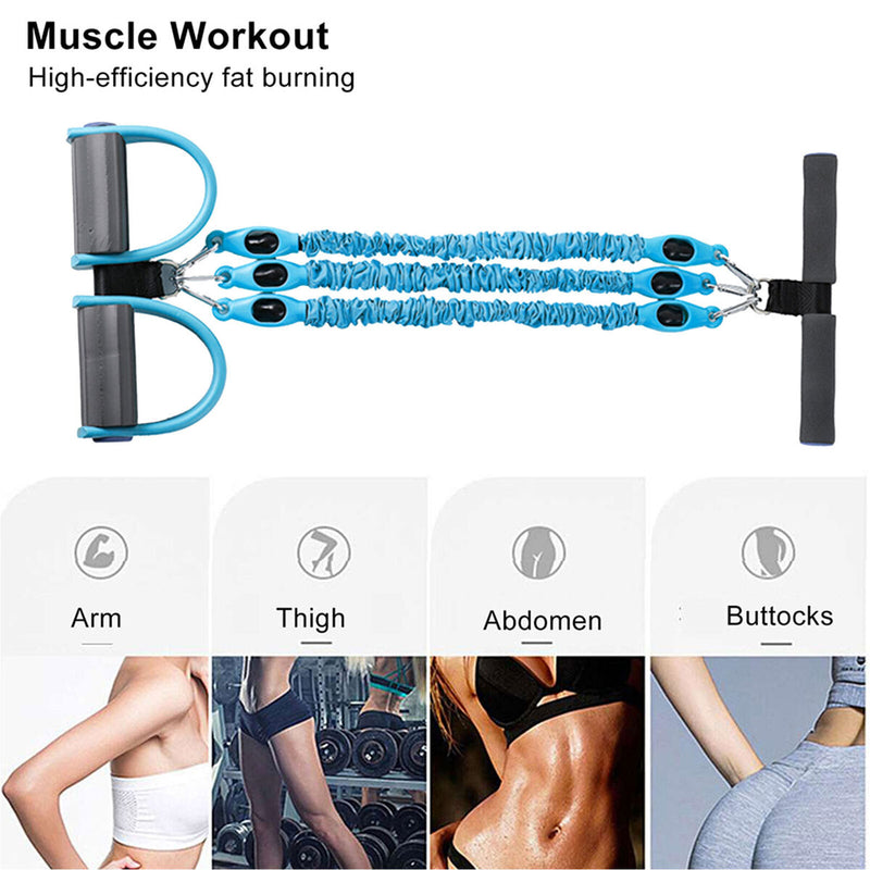 Pedal Resistance Band Set Break-Proof Strength Adjustable Pedal (Blue) Newly