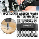 14Pcs Power Nuts Driver Drill Bit Set Hex Shank Socket Wrench~