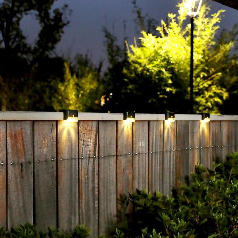 4pcs LED Solar Lamp Outdoor Stair Garden Fence Step Wall Lights (Warm)