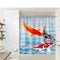 Fish Print Shower Curtains Polyester Waterproof Bathroom Home Decor 180x180