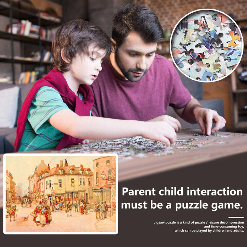 1000pcs DIY Puzzle Oil Painting Town Street Jigsaw Assembling Art Pictures Newly