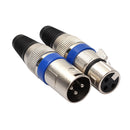 5 Pairs XLR 3-Pin Female MIC Female Audio Microphone Cable Connector Blue NG4S