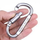 1pcs Travel D-Shaped Aluminum Alloy Carabiner Screw Lock Hook Clip Sch