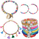 Polymer Clay Beads-Flat Round Spacer Beads DIY Jewelry Marking Kit for Bracelet