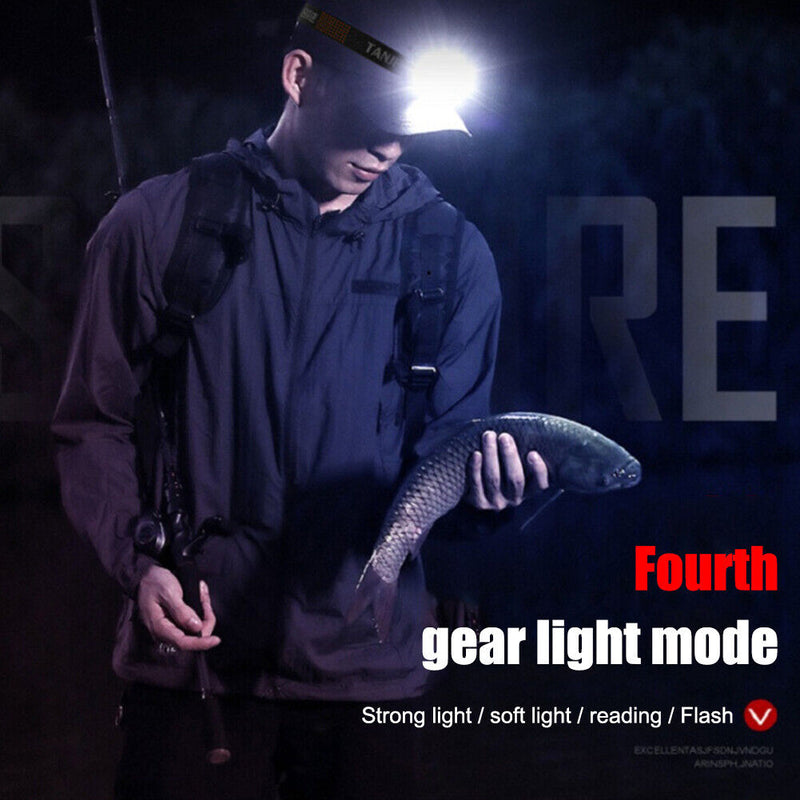 COB LED Headlamp Outdoor IPX4 Waterproof Flashlight for Riding Camping Ang