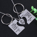 3pcs/Set Daddy Girl Mama Pendant Love Necklace+2 Key Chains Jewelry Gifts