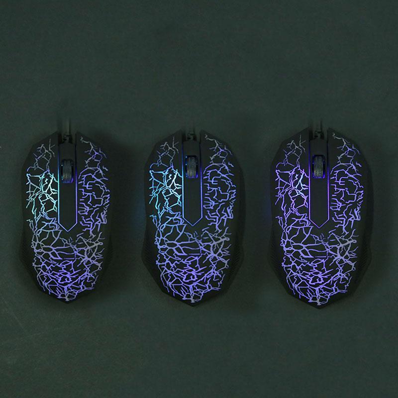 Cable USB Interface 3 Button 2400DPI Optical Color Backlight