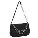Fashion Women Butterfly Chain Underarm Bag Casual Small Handbags (Black)