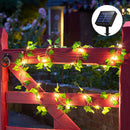 LED Solar Rattan Decorative Light String Outdoor Courtyard Leaf Lamps (B) Newly