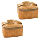 Keep Warm Cooler Bags Lid and Handle Waterproof Rattan Bag Wicker Picnic Basket
