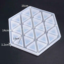 DIY Art Coaster Hexagon Stripe Crystal Mold Tray Mould Table Mat Coasters