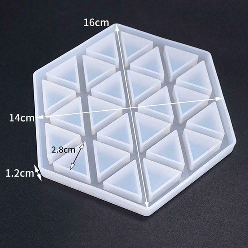 DIY Art Coaster Hexagon Stripe Crystal Mold Tray Mould Table Mat Coasters