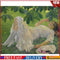 Hand Painted DIY Girl on Grass Oil Canvas Paint By Numbers Drawing Kit #F