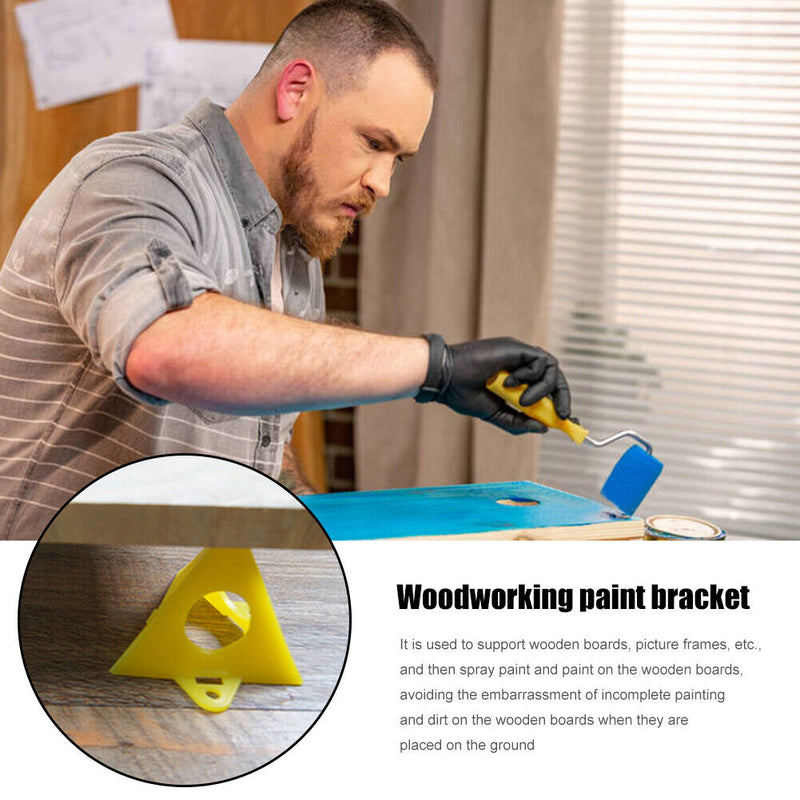 Woodworking Pyramid Stands Set Triangle Paint Pads Feet Yellow (10pcs)