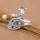 Household Crochet Loop Adjustable Knitting Women Alloy Opening Peafowl Ring