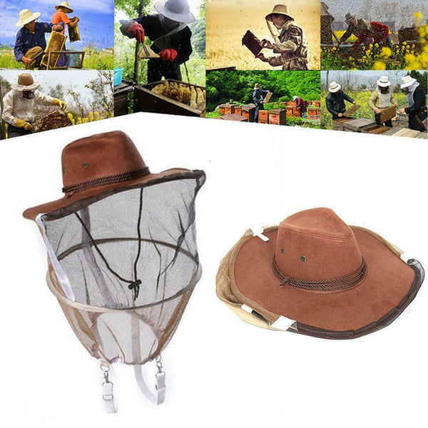 Beekeeping Beekeepers Cowboy Hat Mosquito Bee Insect Head Veil Protect Net C6E9