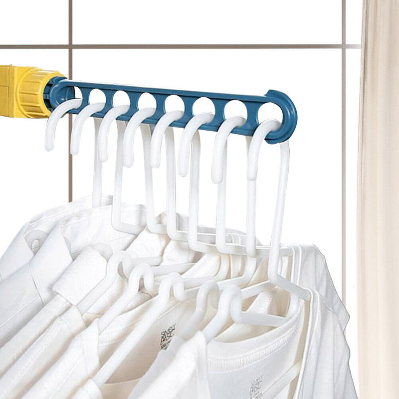 Punch Free 8 Holes Clothes Hanger Window Frame Drying Rack Balcony Laundry