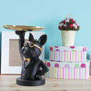 Nordic Luxury Bulldog Storage Statue Fruit Candy Tray Sculpture (Black) Newly