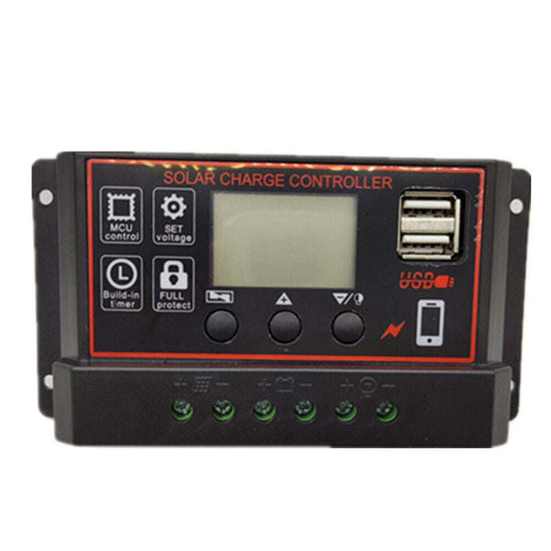 12V24V PWM Solar Charge Controller LCD USB Panel Battery Regulator (30A) Newly