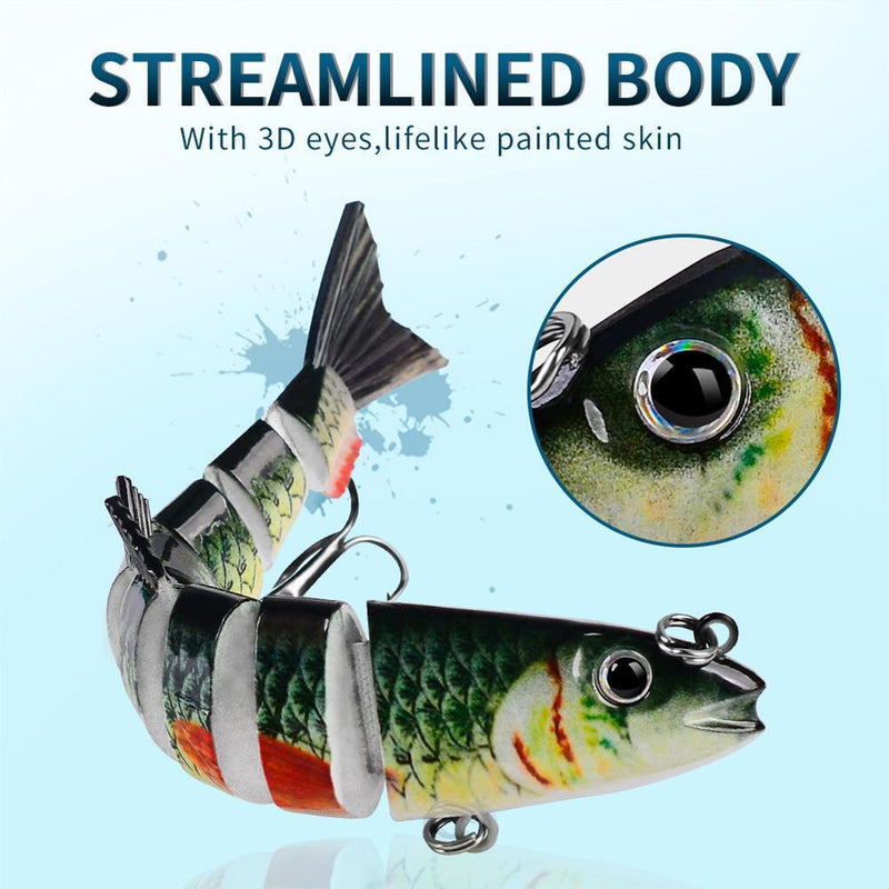 Multi Jointed 12.5cm 21.5g Lures Artificial Wobbler Fishing Hard Bait (D)