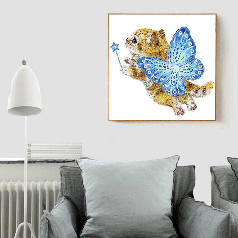 5D DIY Part Special Shaped Drill Diamond Painting Cat Art Decor (YX286)
