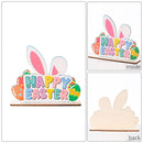 DIY Crafts Easter Rabbit Happy Easter Desk Decorations Wooden Ornaments