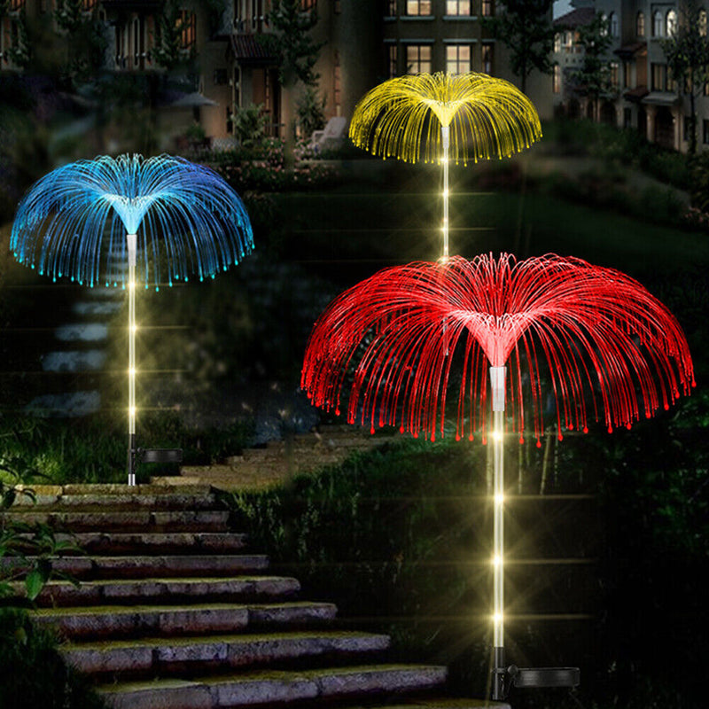 2pcs Solar Fireworks Lights Outdoor Patio Lawn Garden Jellyfish Insert Sunlight