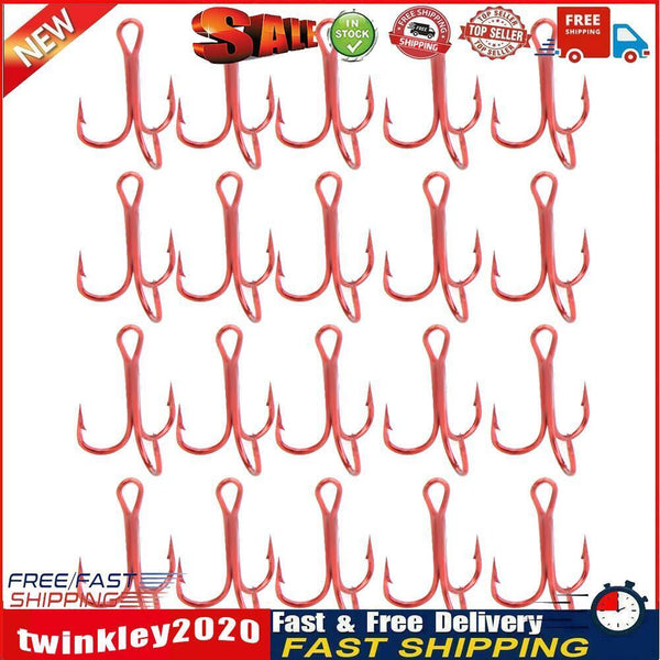 20pcs Barbed Crank Sharp Fishing Hooks Pesca Tackle with 3 Anchors Newly
