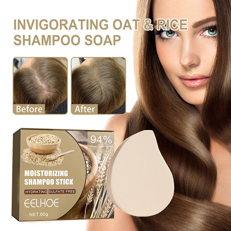 Oat Rice Shampoo Split Dry Damaged Handmade Soap for Nourishing Hair Care Smooth