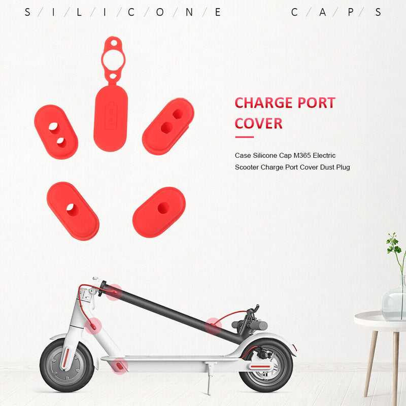 4pcs Case Silicone Cap M365 Electric Scooter Charge Port Cover Dust Plug Newly