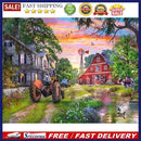 5D Diamond Painting Kit DIY House Full Round Drill Mosaic Home Decoration Gif