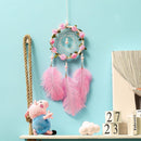 Akaddy Pink Feathers Handmade Dreamcatcher Craft Dream Catcher Net Home Wall
