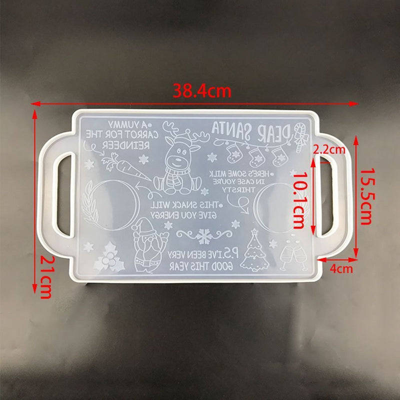 Epoxy With Handle Storage Tea Cup Tray Mold Christmas Tray DIY Silicone