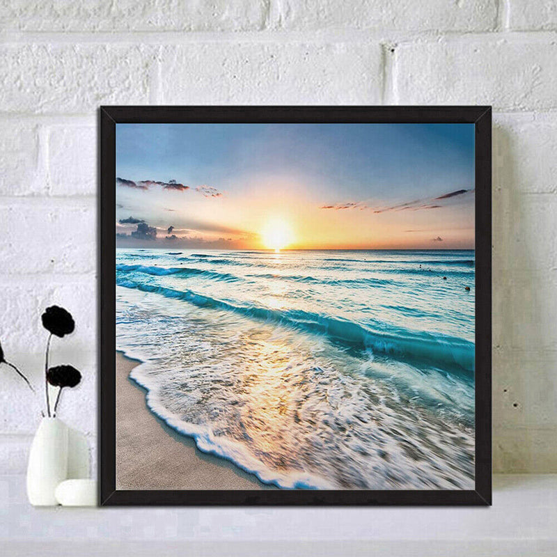 Canvas Paint By Numbers Seaside Sunset Oil Hand Painted Drawing Kit Home De