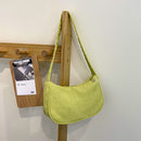 Fashion Women Corduroy Shoulder Underarm Bag Solid Color Handbags (Green)
