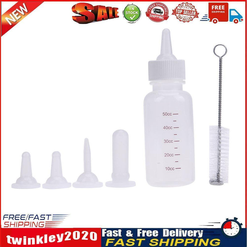 6pcs Puppy Kitten Feeding Bottle Pet Dog Cat Nursing Water Milk Feeder Kit Newly