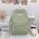 #A Fashion Plaid Womens Backpack Student Backpacks Teenage Girl School Bags Larg