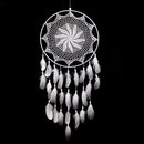 Large Ring 16.14" Handmade White Flower Dream Catcher with Feathers Art