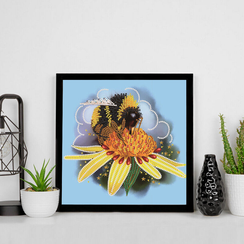 Flower Bee DIY Diamond Painting Kits Partial Shaped Drill Home Wall Art Dec